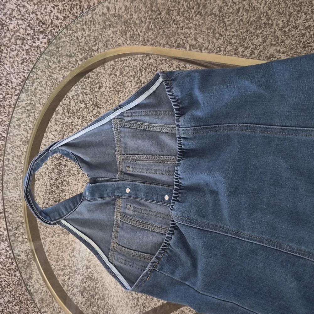 Amazon Essentials Blue Strapless Denim Dress - image 6